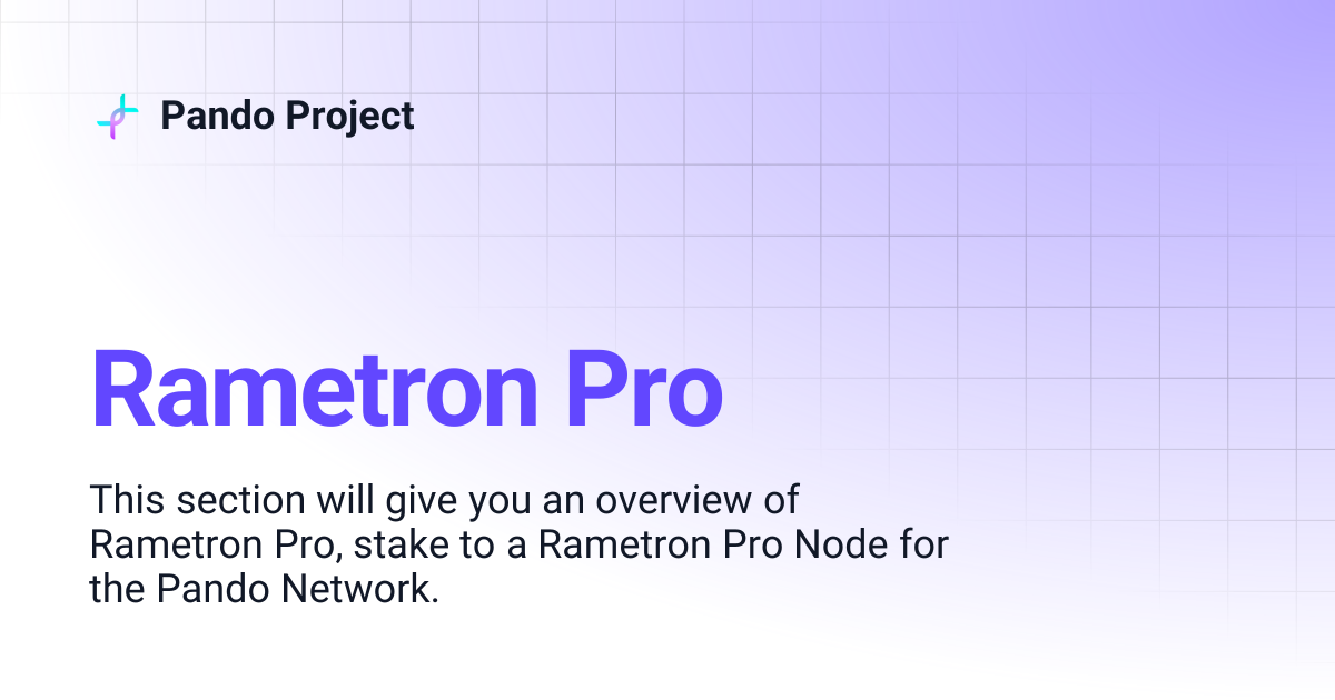 Rametron Pro | Pando Project